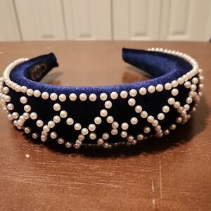 🧡 ICENEE: Velvet And Pearl Headband